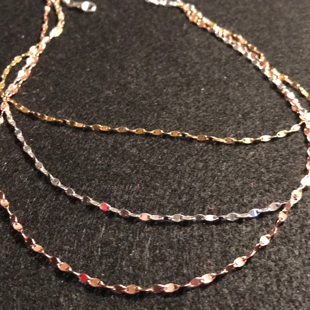 ss tri color necklace